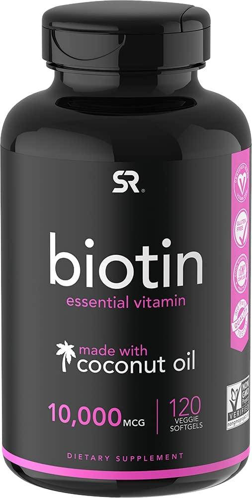 

Sports Research Biotin with Coconut Oil 10,000 mcg 120 гелевых капсул