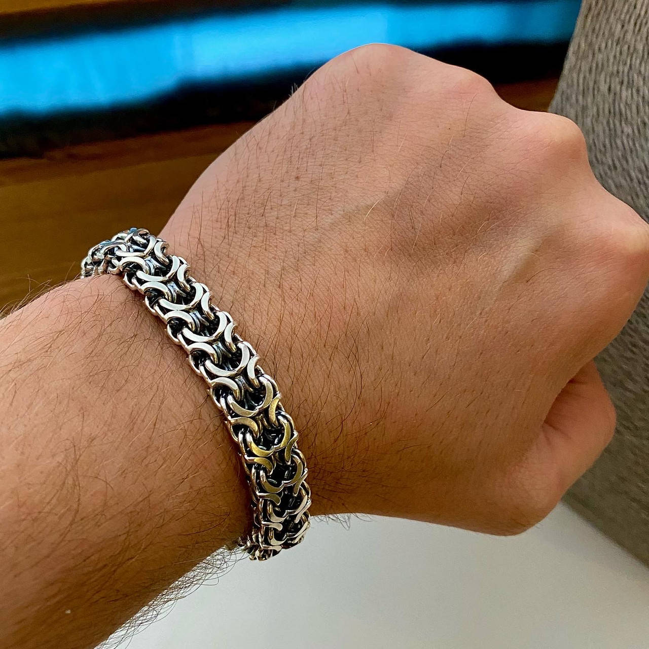 

Серебряный браслет 925 пробы . РАМЗЕС 50 грамм