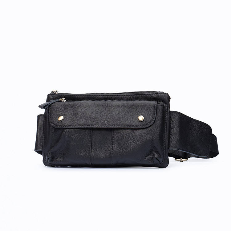

Кожаная мужская поясная сумка, Черный