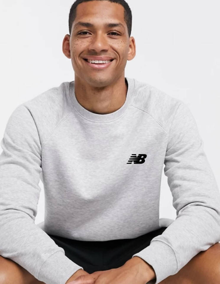 

Мужской свитшот New Balance (Нью Беленс) серая S, Серый