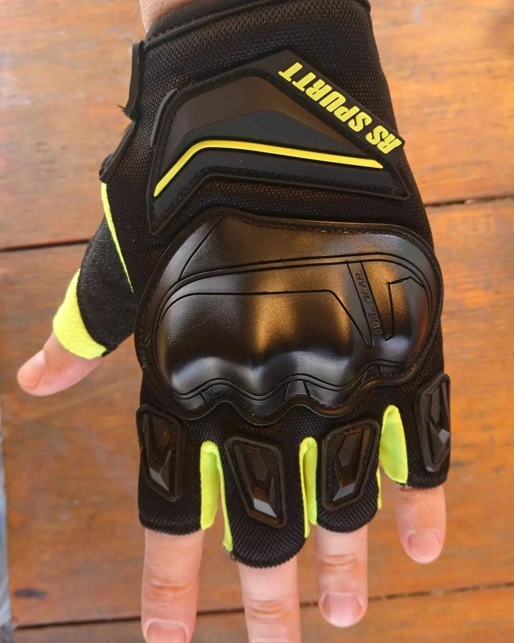 

Мотоперчатки мото перчатки бес пальцев беспалые с защитой, Черный