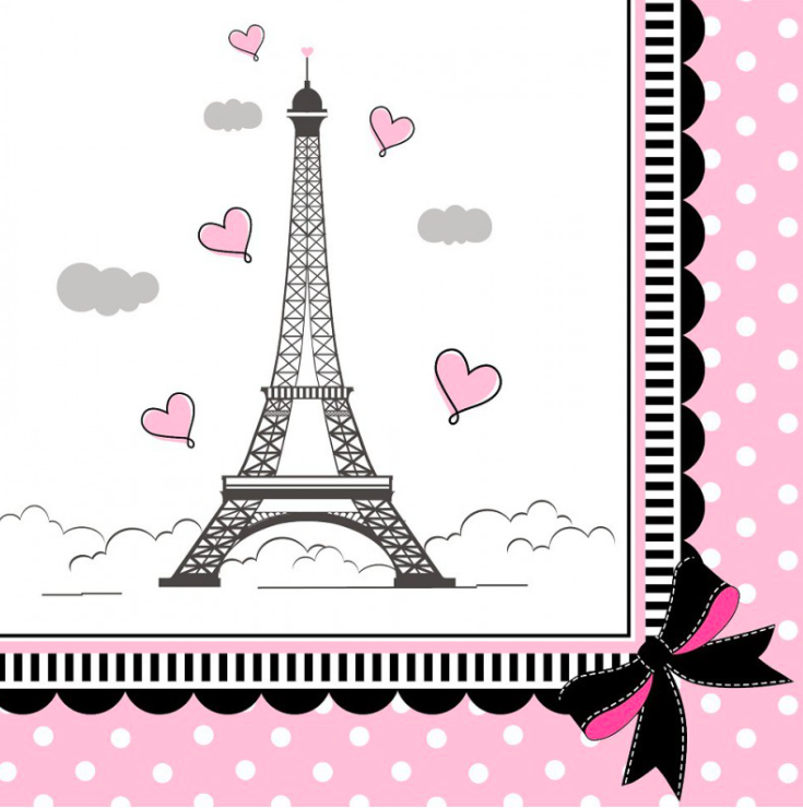 

Салфетки бумажные сервировочные с рисунком 20шт- Париж, Эйфелевая башня