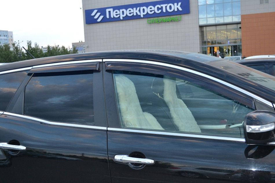 

Дефлекторы окон ветровики на MAZDA Мазда CX-7 2006-2012 (с хром молдингом)