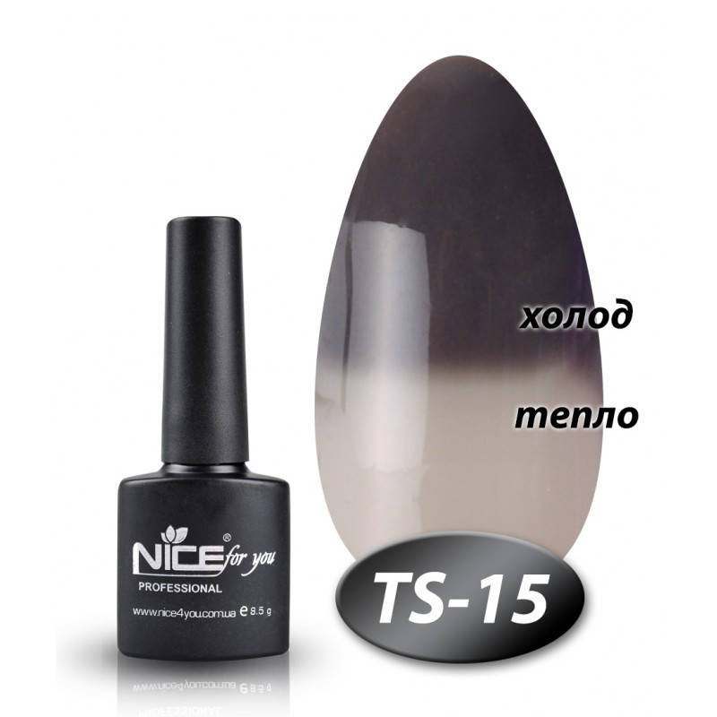 

Термо гель лак TS-15 Nice for you грифельный светло серый 8,5 мл