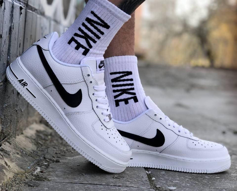 

Кроссовки мужские Nike Air Force White Black Найк аир форс белые, Белый