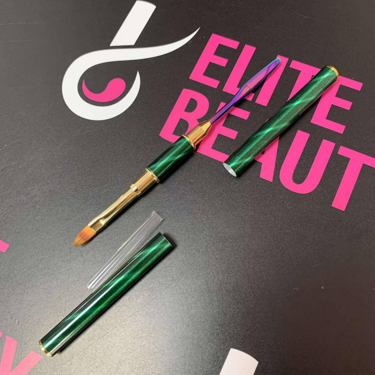 

Кисть с лопаткой-шпателем для наращивания ногтей хамелеон