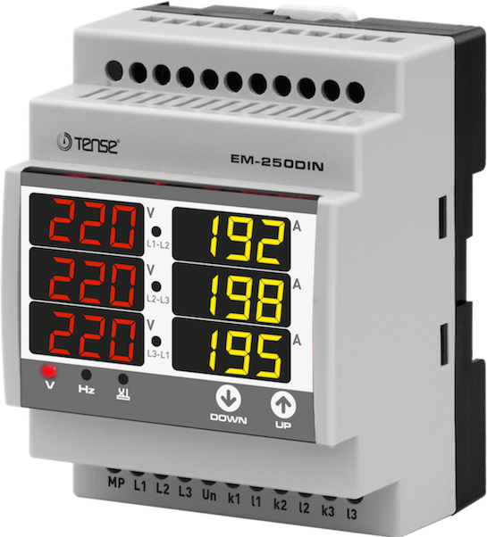 

Мультиметр щитовой ( на дин-рейку) 3 фазы с трансформатором тока на 250А в комплекте