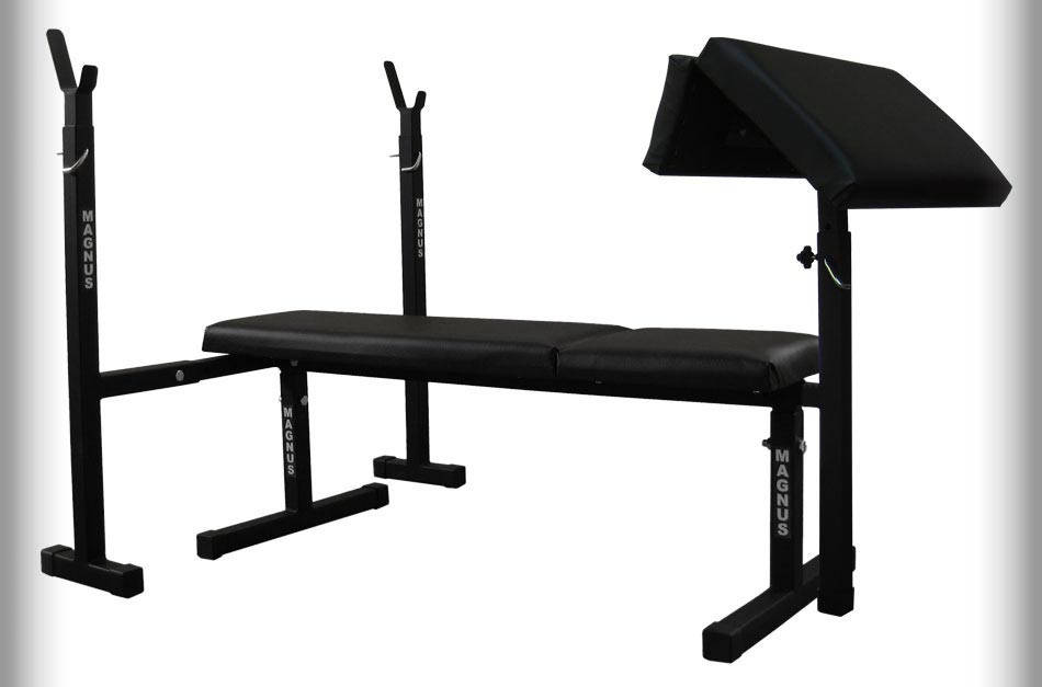 

Скамья тренировочная для жима лежа регулируемая WCG-006 со стойкой и партой Скотта с нагрузкой до 270 кг, Черный