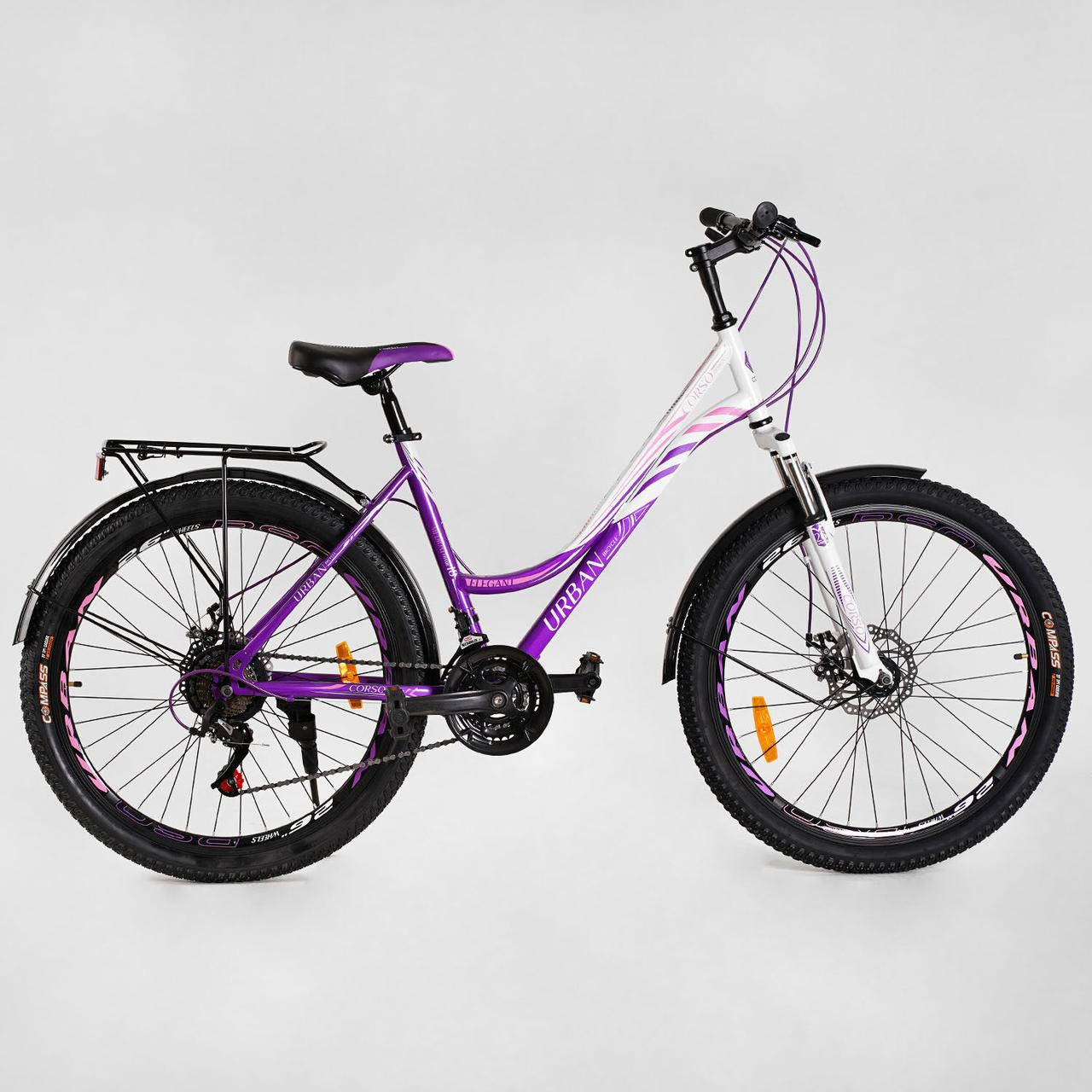

Велосипед Спортивный CORSO «URBAN» 26" дюймов UR-92302 фиолетовый 116252