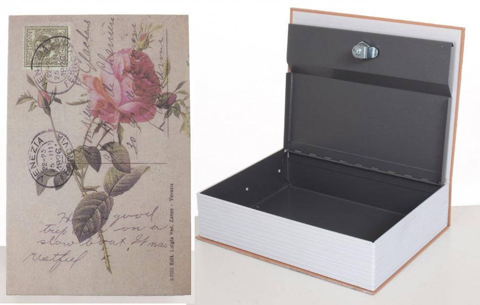 

Книга-сейф с замком (2 ключа) металлическая Maxlend 26,5х20х6,5 см Роза