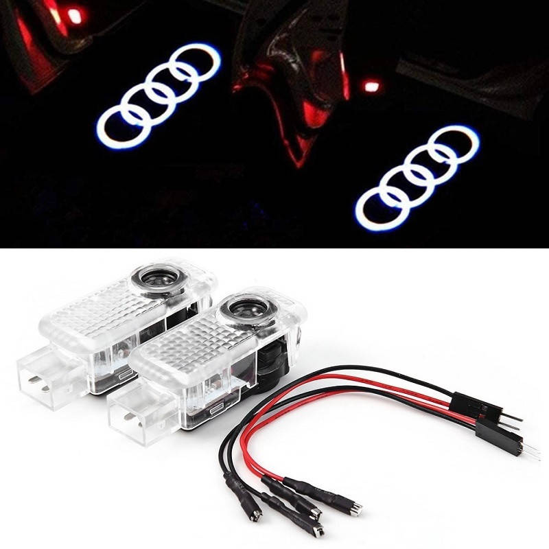 

Подсветка в двери с логотипом Audi Q3 Q5 Q7 Q8 (N2/Кольца/Проводка/2шт)