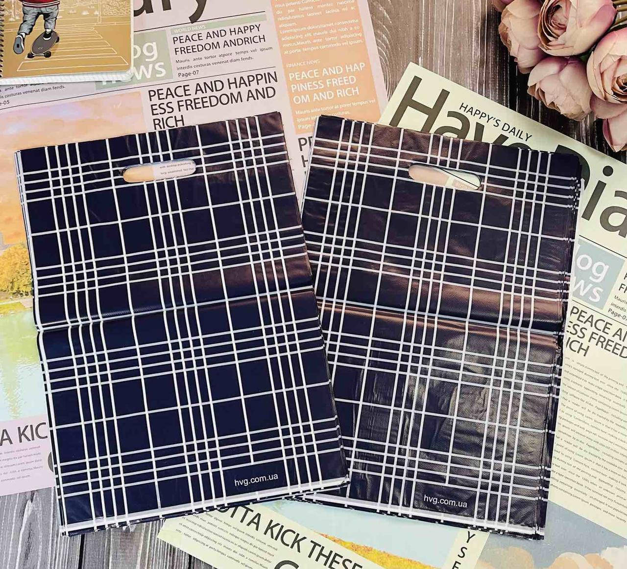 

Пакеты банан с вырубной ручкой 28 x 42 см (уп-50 шт), пакеты с прорубными прорезными ручками типа банан