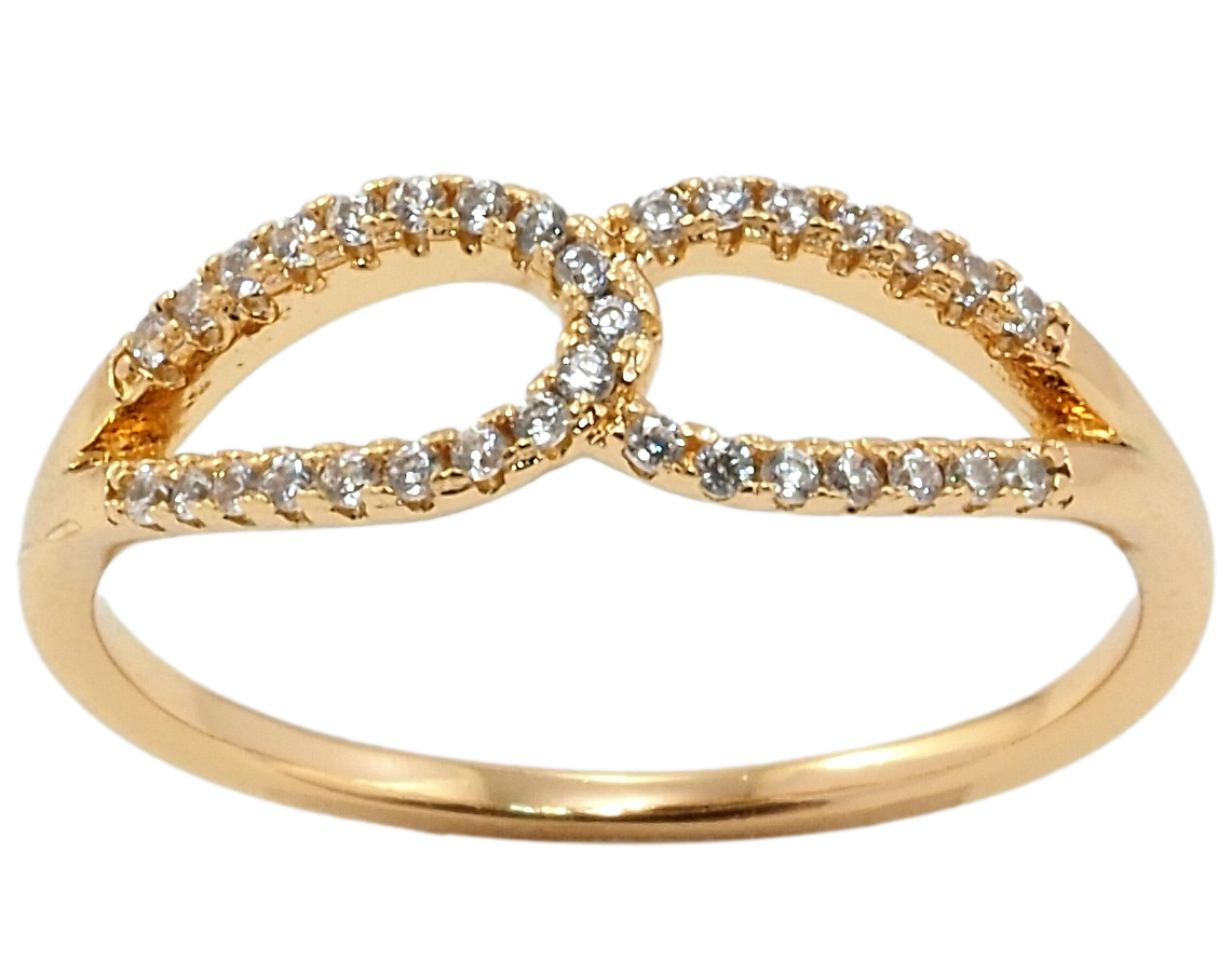 

Кольцо Xuping Позолота 18K "Петельки с цирконием" р.17,18,18.5,19,20