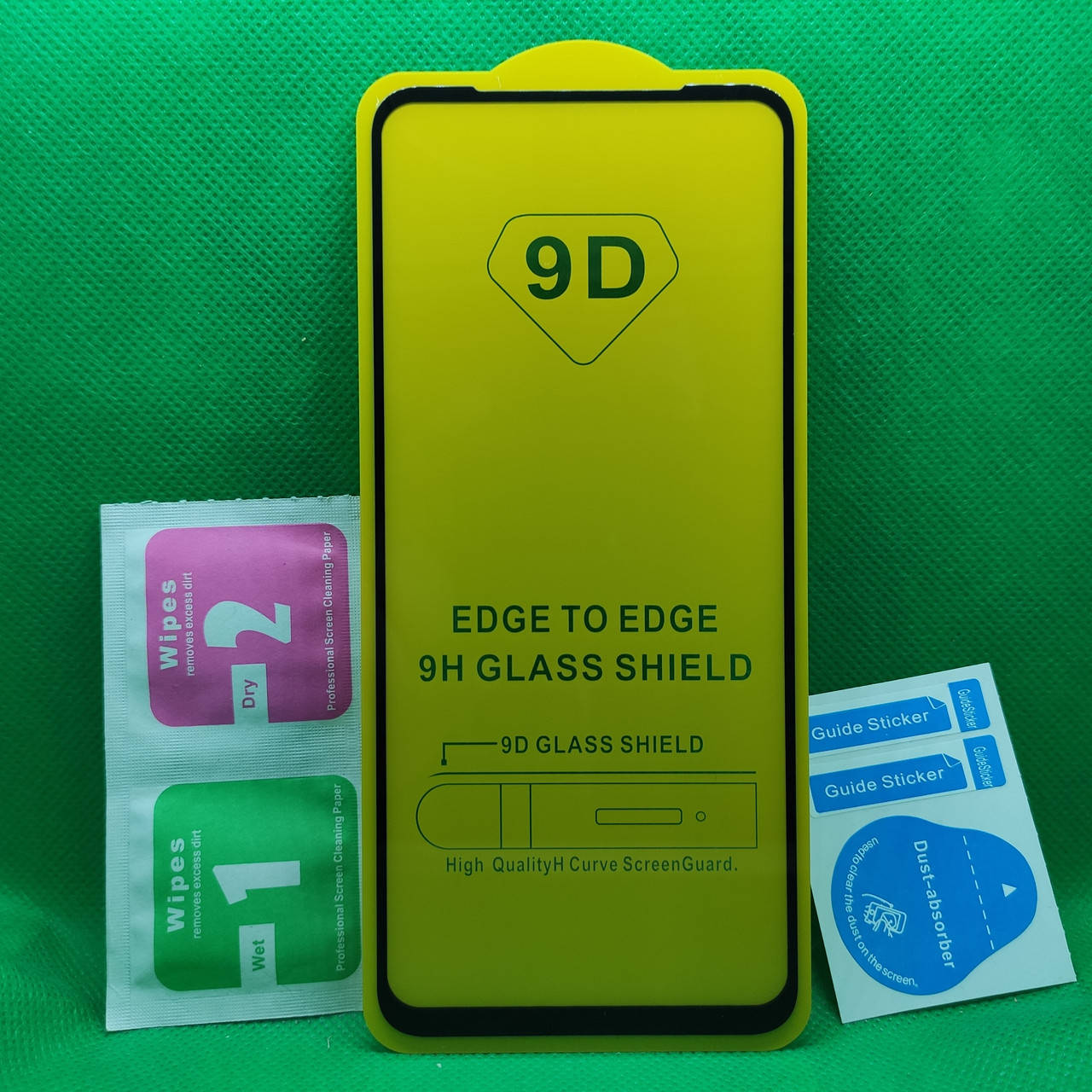 

Защитное стекло для Realme 7 PRO Full Glue 9D 9H на весь экран телефона клей по всей поверхности, Черный