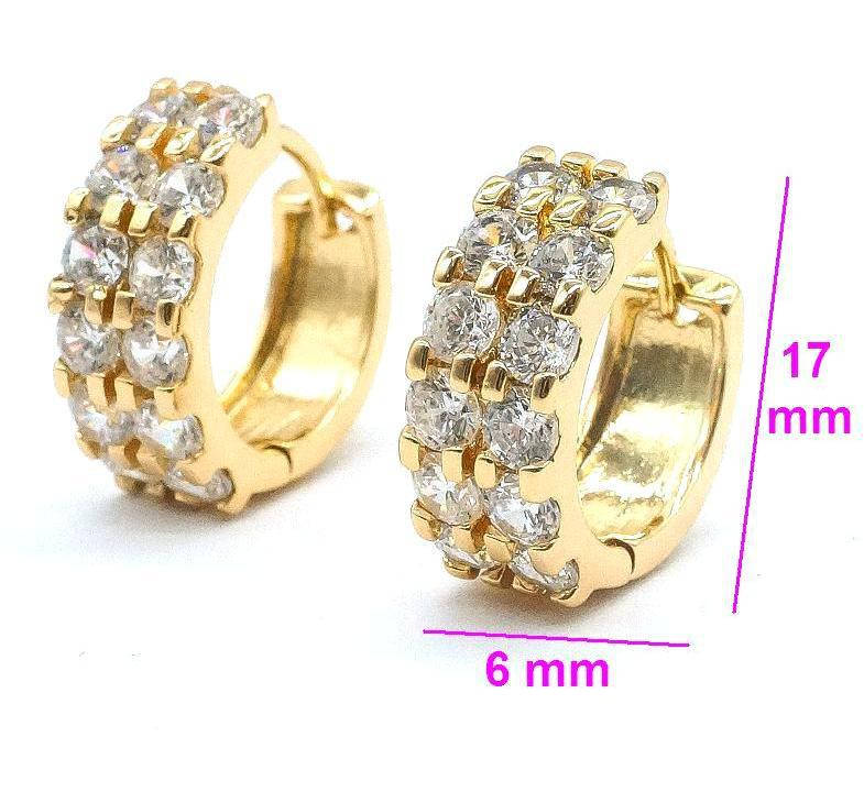 

Серьги Кольца с россипом циркония, медсплав Xuping, 18К