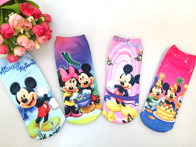 

Набор детских носков 4 пары для девочек Mickey Микки Маус, Разные цвета