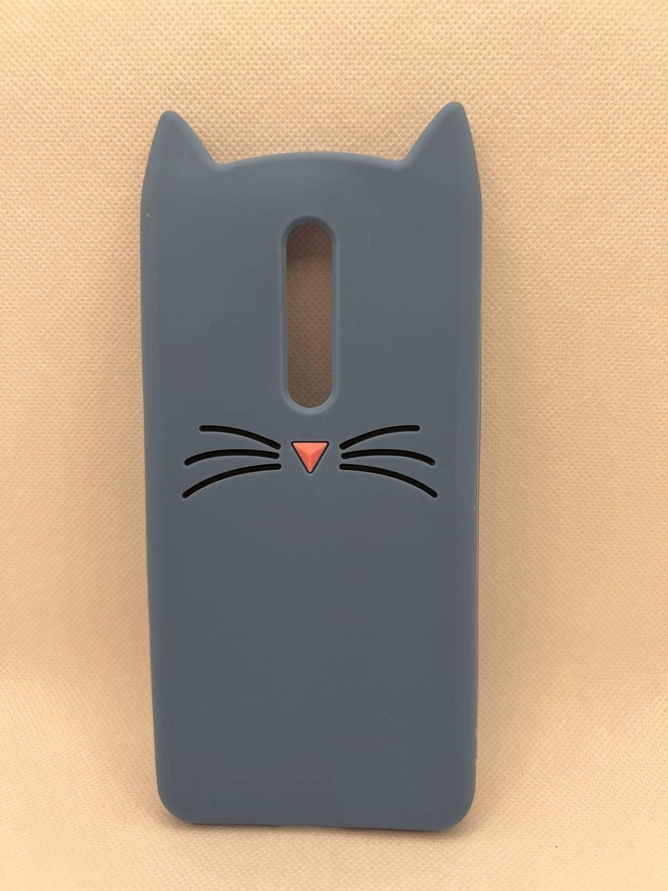 

Резиновый 3D чехол для Xiaomi Mi 9T Кот Усы, Синий