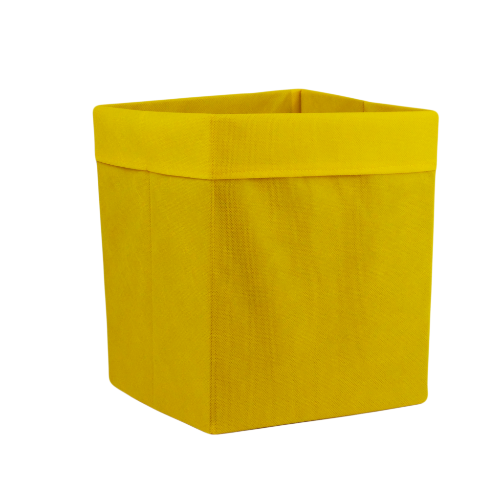 

Ящик ( коробка) для хранения, 25 * 25 * 30см, (спанбонд), с отворотом (желтый)