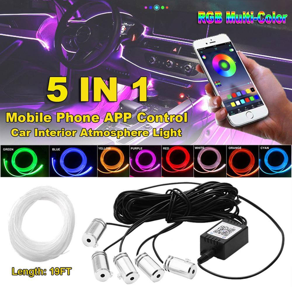 

Автомобильная декоративная подсветка RGB светодиодная с приложением для телефона 6м