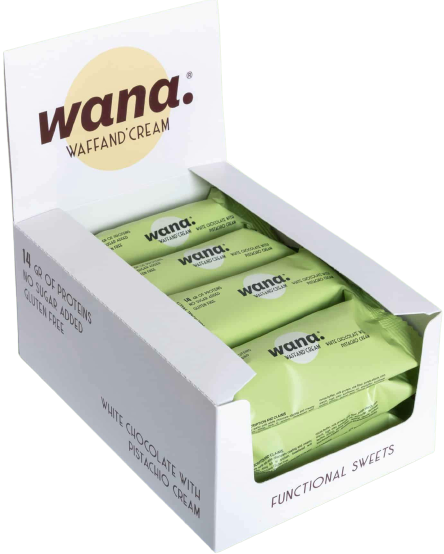 

Протеиновый вафельный батончик Wana Белый Шоколад с Фисташковым Кремом (43 грамма)