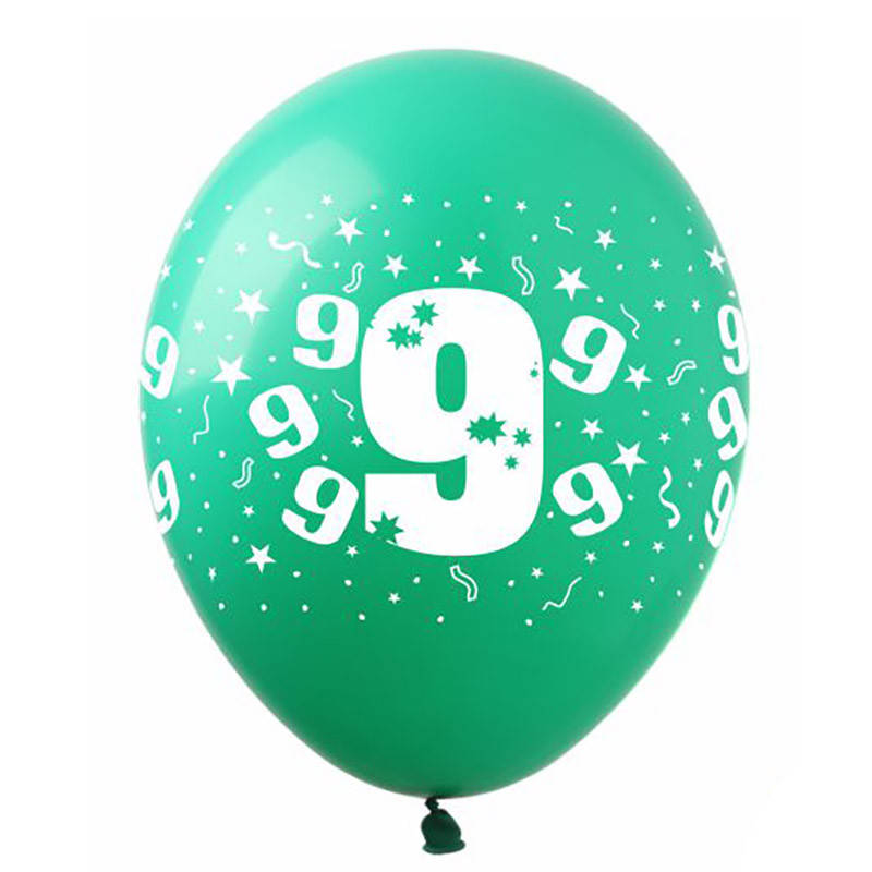 

Латексные воздушные шарики Цифра 9 10шт/уп SDR-16 ArtShow, Зелёный