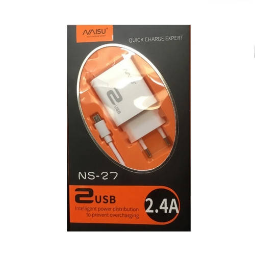 

Блок питания Naisu NS-27 с кабелем, micro-USB 1m белый