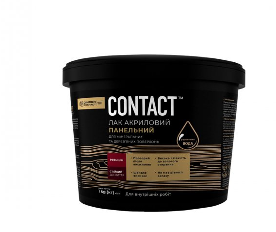 

Лак акриловый панельный CONTACT глянцевый, Прозрачный