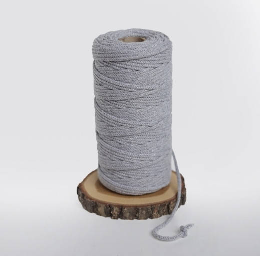 

Шнур бавовняний в'язаний 4мм, Світло-сірий, Светло-серый