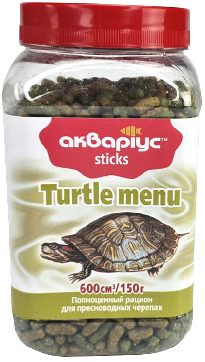 

Корм Аквариус, Turtle Menu - Sticks 150 г. Корм для черепах в стиках