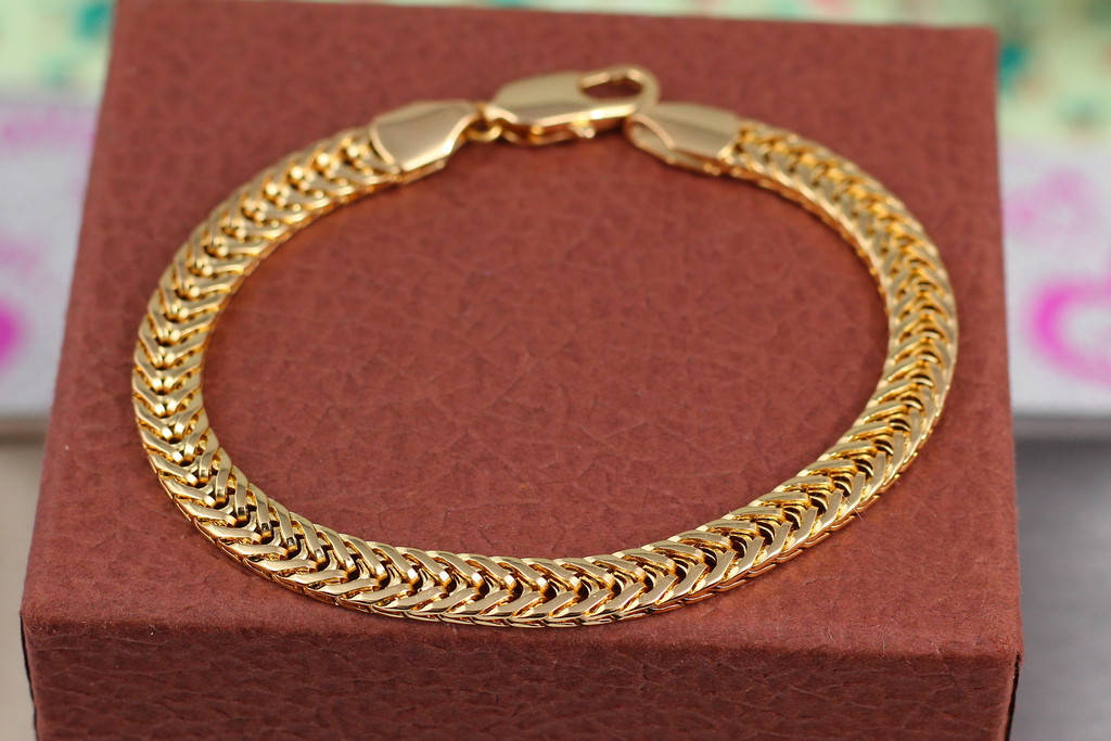 

Браслет Xuping Jewelry коса 20 см 7 мм золотистый