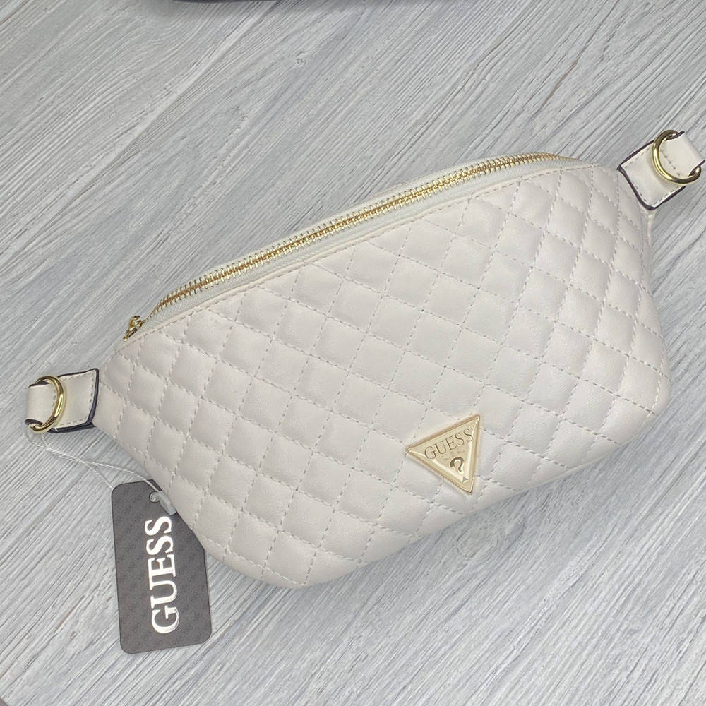 

Женская поясная сумка "бананка" Guess (21926) белая, Белый