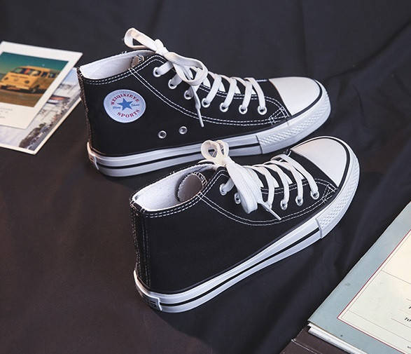 

Высокие кеды женские кеди жіночі конверси типа Converse конверсы, Черный