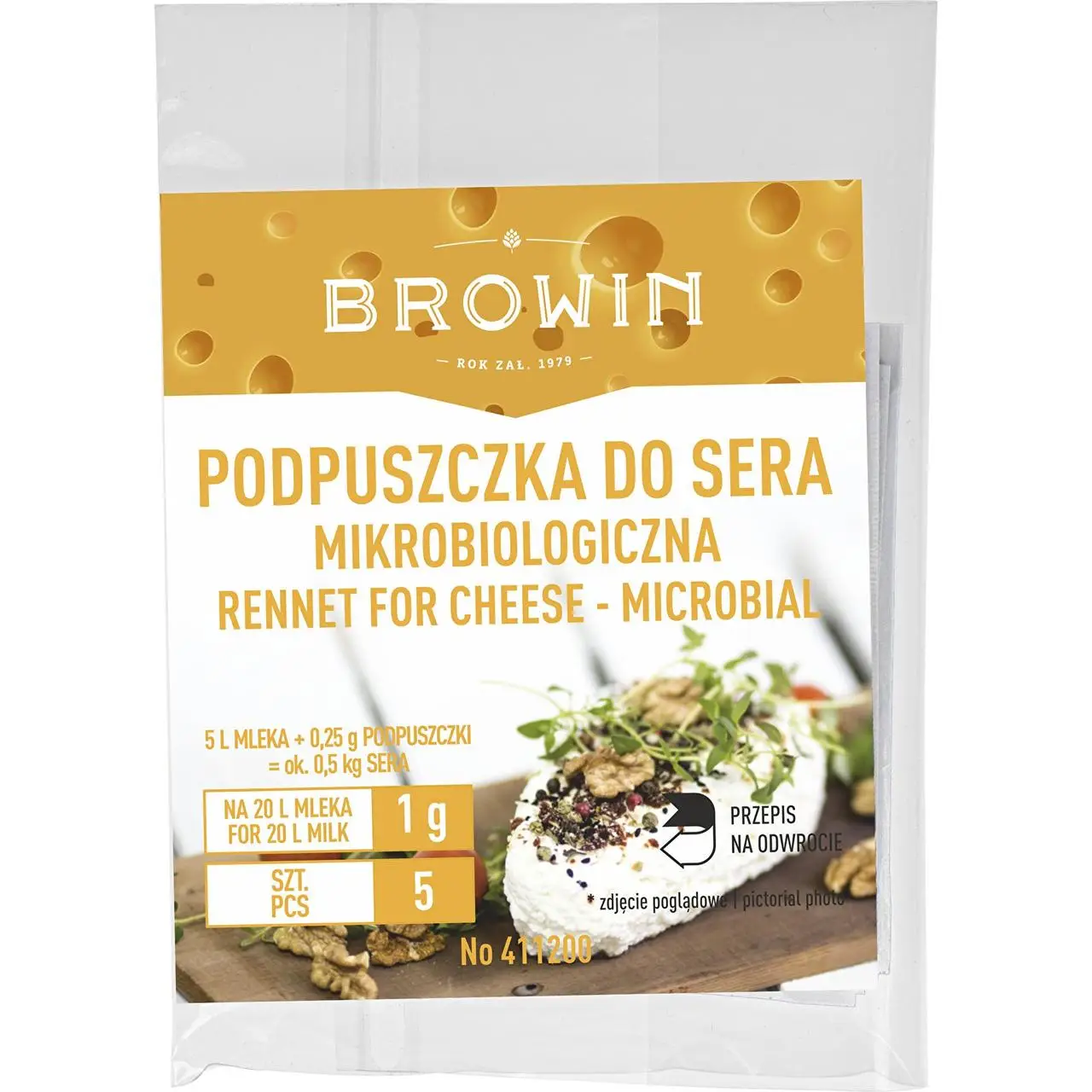 

Сычужный фермент для сыра Browin 5шт. х 1г. 411200