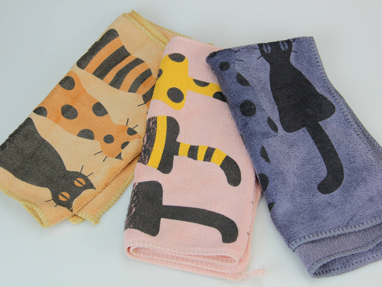 

Кухонное полотенце микрофибра 25х50см котики, Разные цвета