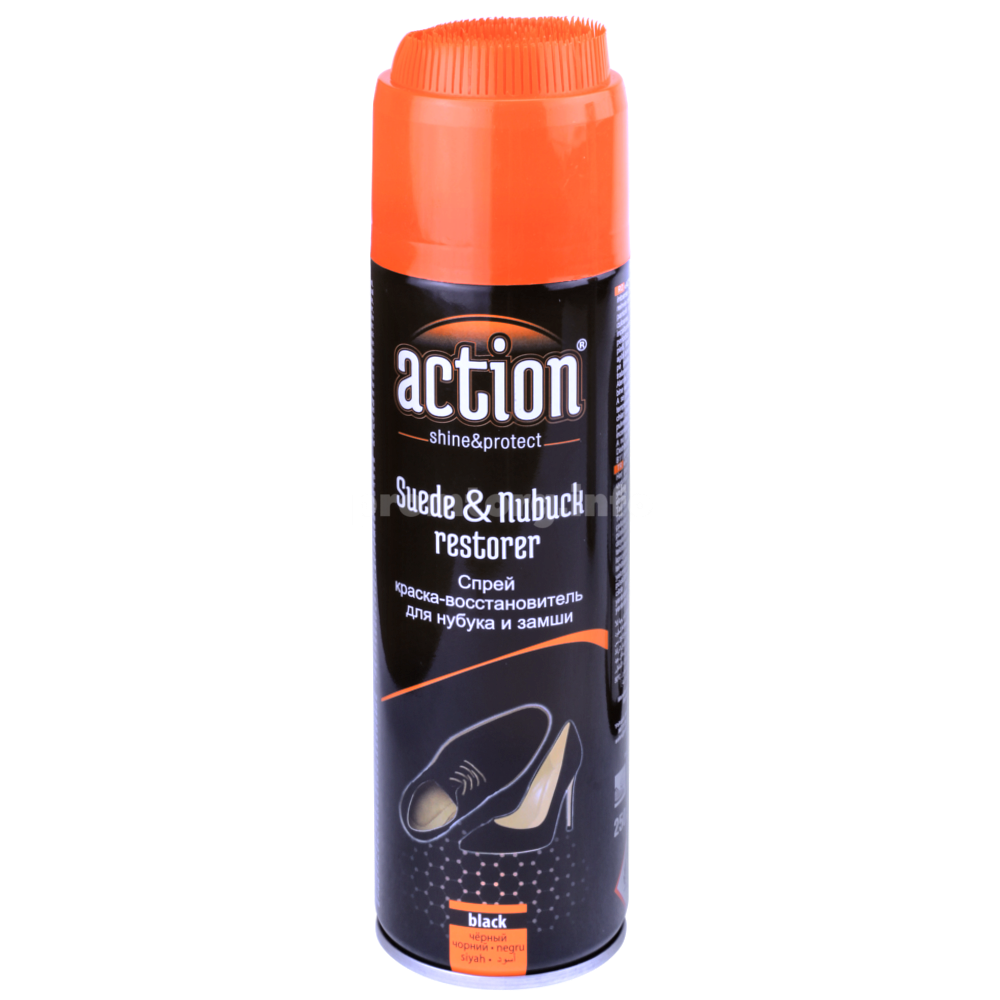 

Краска для для нубука та замши Action 250 мл чёрный, Черный