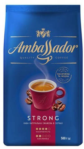 

Кофе в зернах Ambassador Strong 500 г