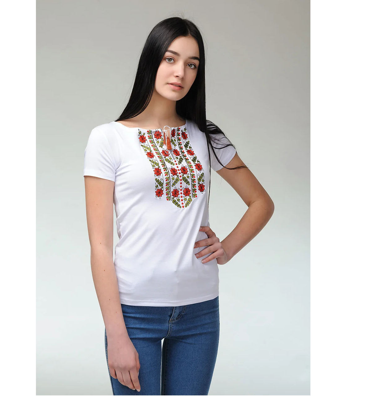

Футболка-вышиванка женская, вишиванка жіноча, р-р S,M,L,XL,XXL, Белый