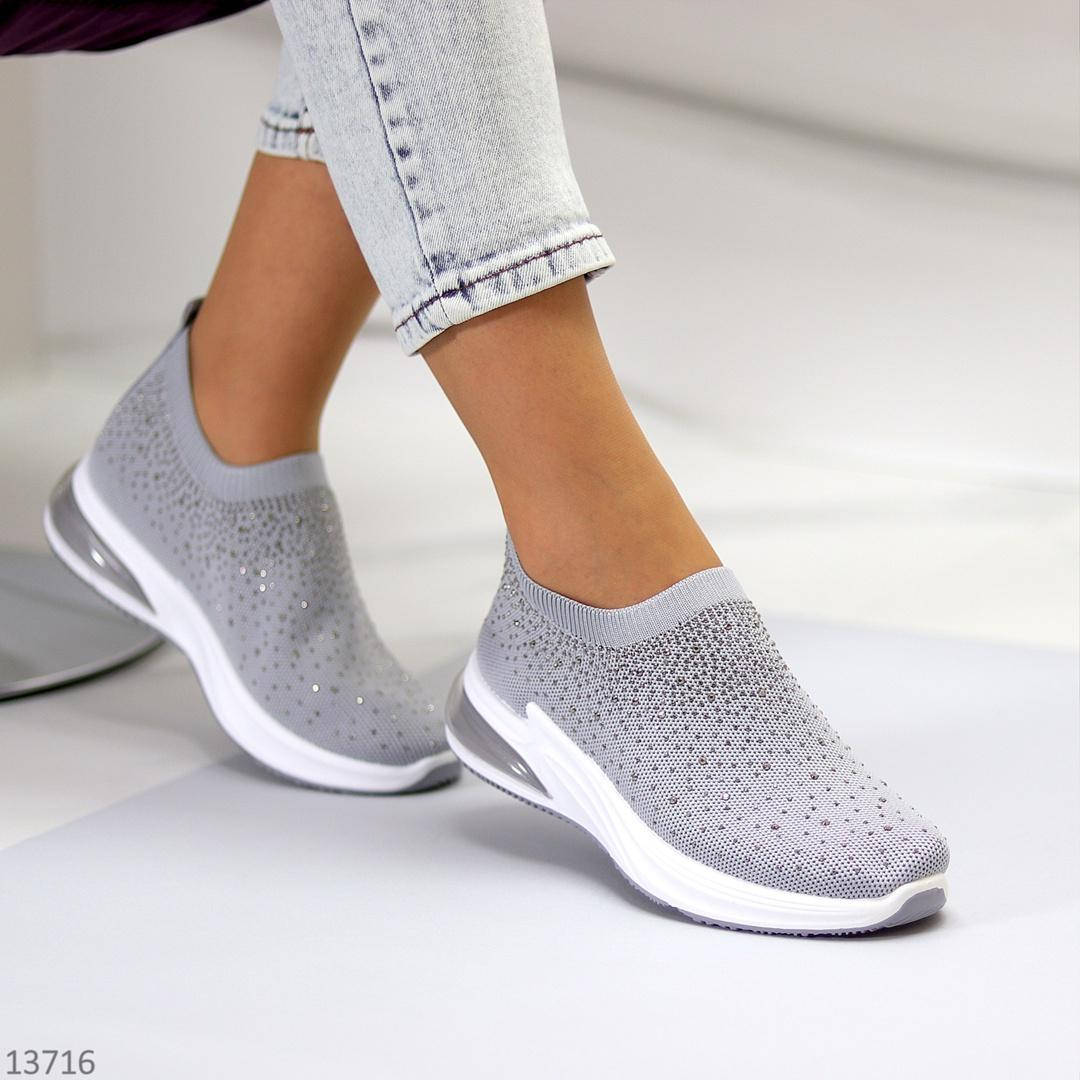 

Кроссовки женские весенне-летние текстильные серые, Серый