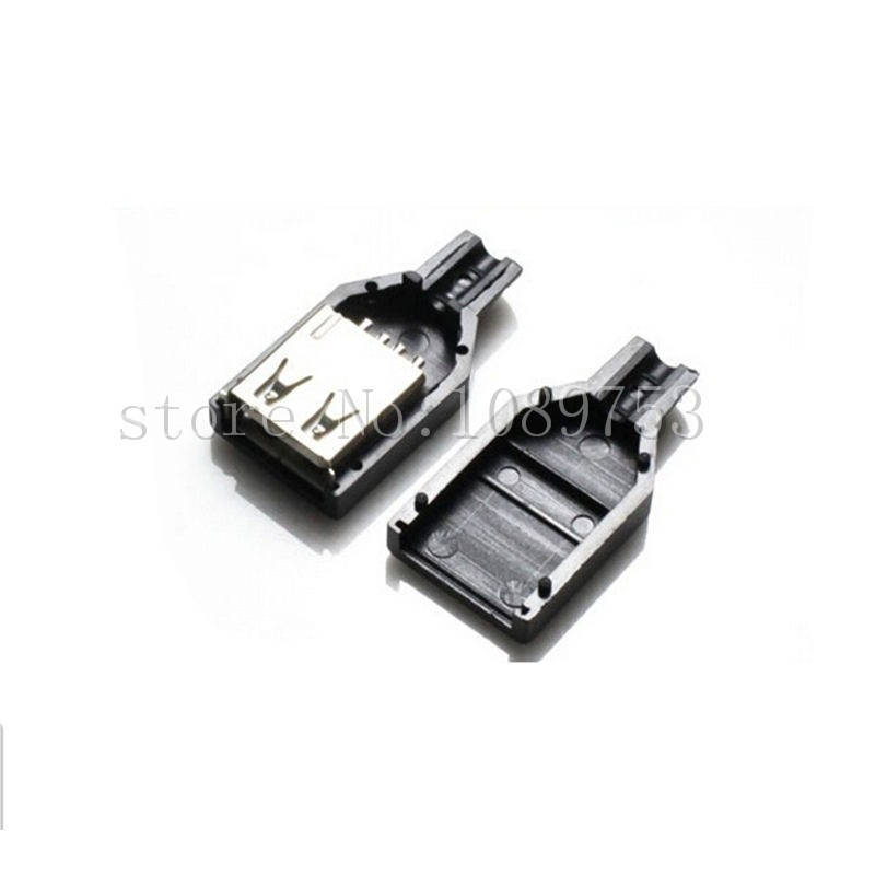 

Разъем USB-A стандартный вилка на кабель под пайку с разборным корпусом (мама)