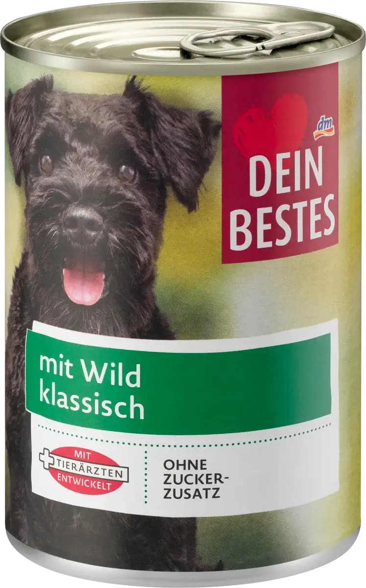

Влажный корм для собак с дичью Dein Bestes mit Wild klassisch, 400 гр