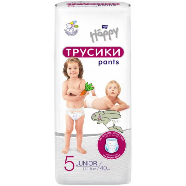 

Подгузники-трусики детские Bella Baby Happy 5 Junior 11-18 кг, 40 шт