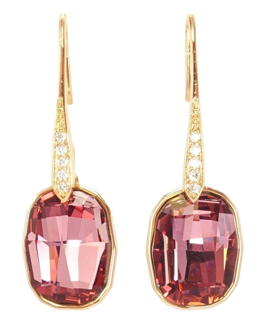 

Серьги Xuping Позолота 18K с кристаллами Swarovski замочек-петля "Кристалл Овальной Формы Цвет Antique Pink"