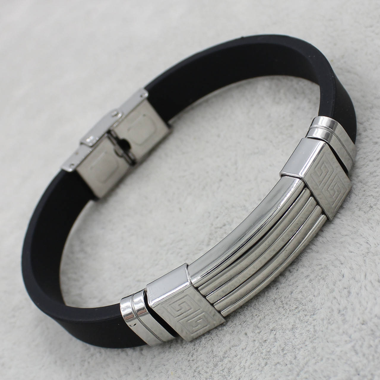 

Мужской браслет с элементами Stainless Steel 21 см х 10мм