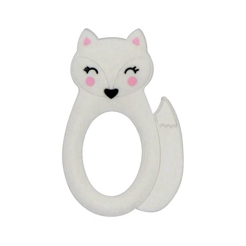 

Лиса овальная грызунок (прорезыватель) для зубов силиконовый Белый