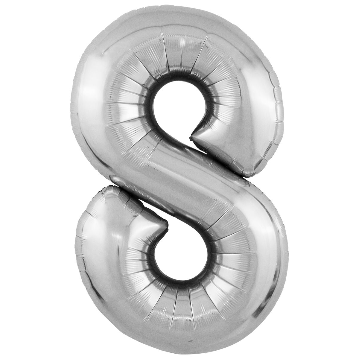 

Фольгированная цифра (102 см) Slim 8 серебро, Серебристый