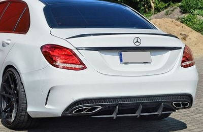 

Спойлер крышки багажника Mercedes C-Class W205 AMG C63 узкий (Sedan 4D) Черный глянец V2