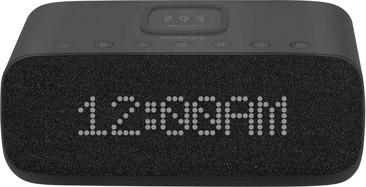 

Акустическая система Promate Evoke 10 Вт с часами-будильником и Qi-зарядкой Black