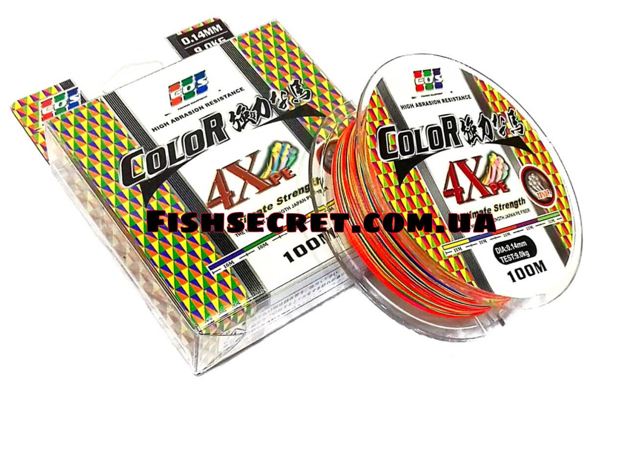 

Шнур multicolor EOS Ultimate Stregth 100м 4Хpe 0.14, Разные цвета