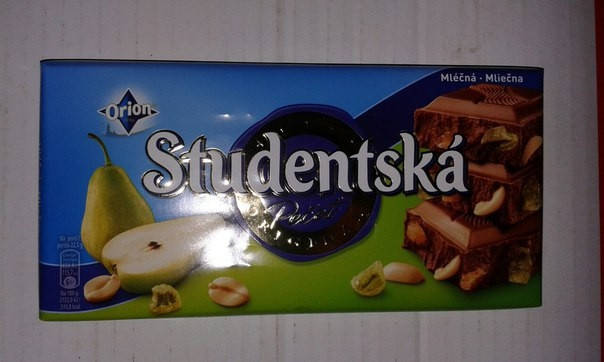 

Шоколад молочный Studentska Original Mlecna ( с арахисом , желе, груша) Студенческая печать 180 гр