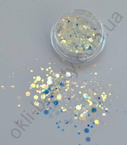 

Крупные блестки №4 (глиттер) для дизайна ногтей